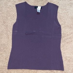 Jones New York eggplant purple square neck blouse